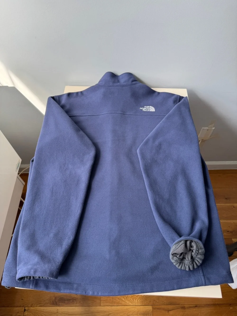 The North Face Men's Large Periwinkle Blue Fleece Jacket - Full Zip - TKA 100